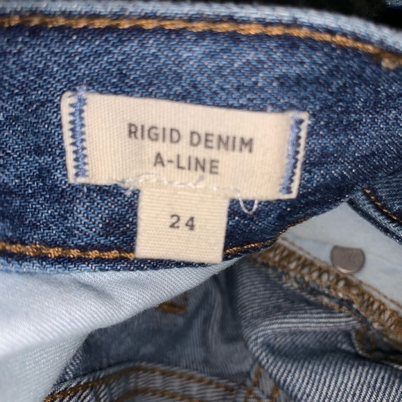 Madewell Rigid Denim A-Line Raw edge Skirt size 24 - Picture 8 of 11